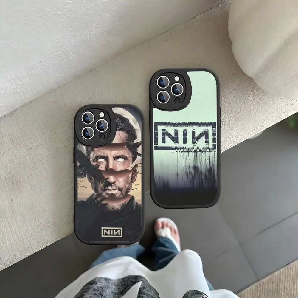 Classic Band Nine I-Inch N-Nails Phone Case For IPhone 16 15 14 13 12 11 Pro Max Plus Mini Leather Cover