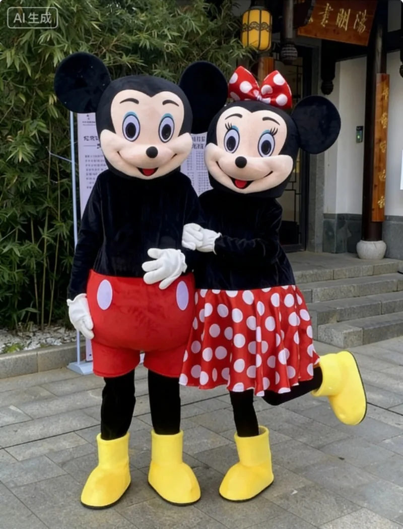 

Mickey Mouse Cartoon Doll Costume Zodiac Year of The Rat Doll Costume Mickey Mascot Cartoon Doll Props