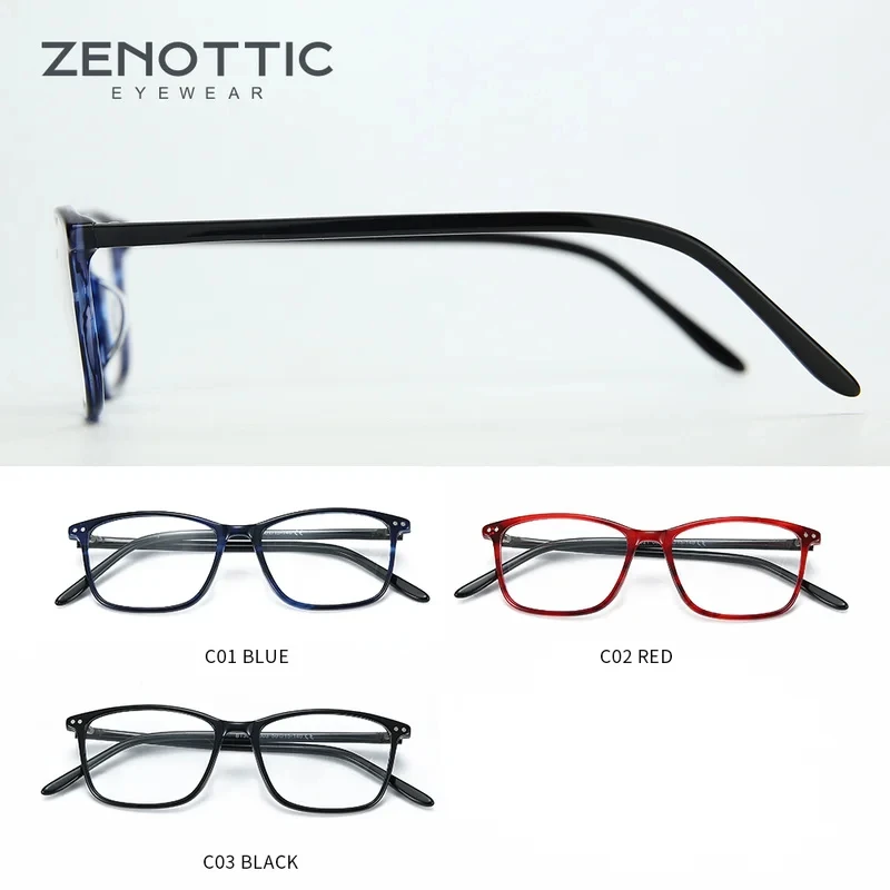 ZENOTTIC Elegante quadratische Acetat-Rezeptbrille für Frauen, progressive optische Brille, Anti-Blaulicht-Schutzbrille