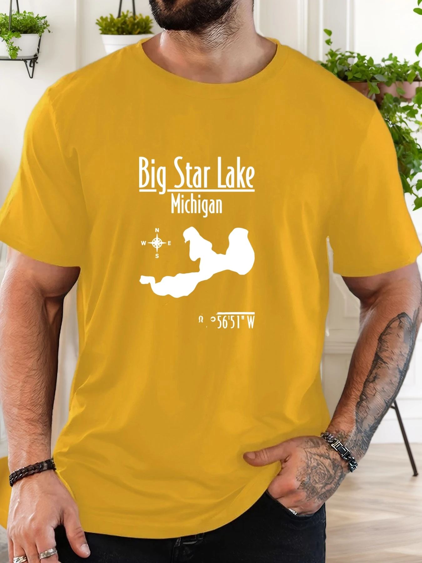 2025 Summer Men's Cotton Oversized Tee English Letter Graphic Print Trendy Casual Streetwear Short Sleeve Breathable Round Neck