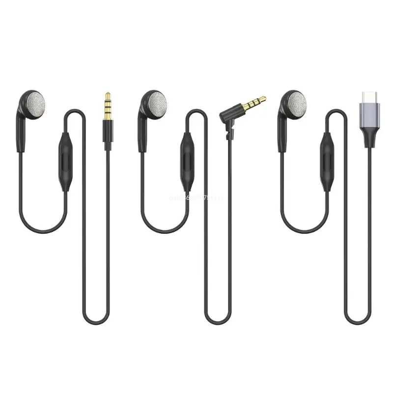 

Single-Side Earbud for Single Ear Use with Microphone 3.5mm Reinforced Cord DropShipping