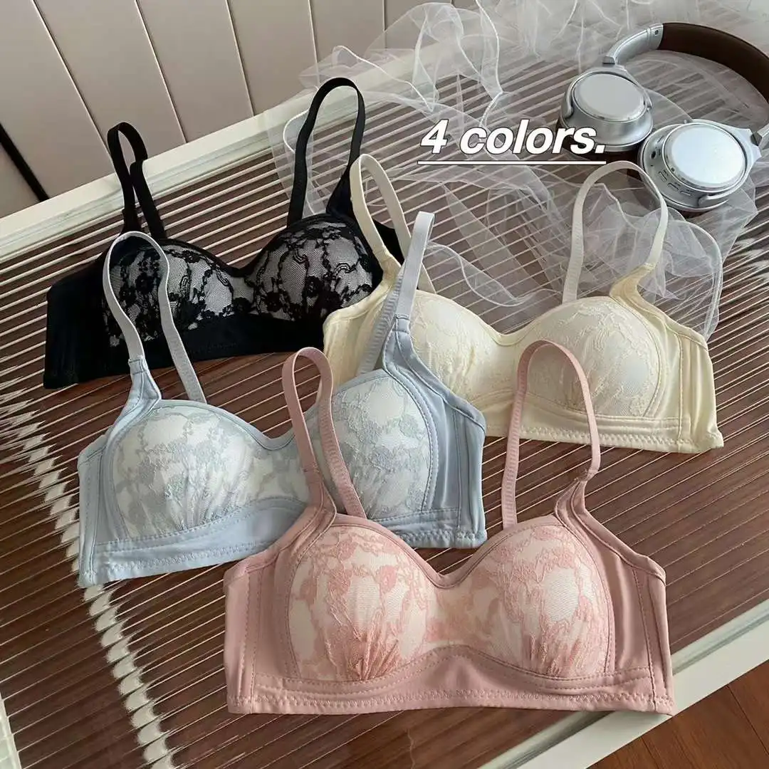 Girls' Wireless Collection Push Up Thin, Comfortable, Breathable, Sweet Lace Bra