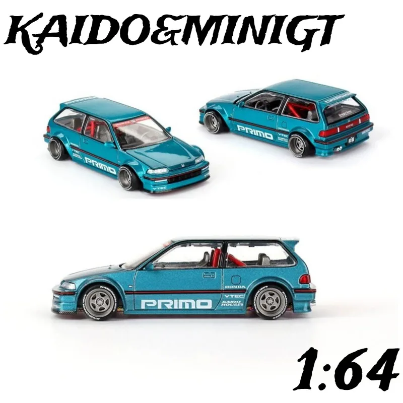 KAIDO&MINIGT 1:64 Honda CIVIC EF WORKS V1 Die Casting Alloy Car Model is a favorite gift desktop ornament for boys.