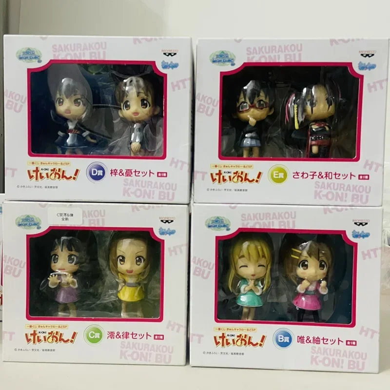 ¡K-ON original de Bandai! Figura de acción de Anime Yui Hirasawa Mio Akiyama Azusa Nakano Ritsu Tainaka versión Q lindo modelo juguetes de adorno