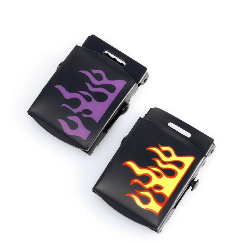 

Холст 3,8 см, пряжка для ремня с пламенным узором, персонализированные модные аксессуары для ремня, роликовая универсальная студенческая пряжка для ремня