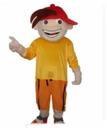 New Adult Boy in red hat Mascot Costume Cosplay Mascotte Fancy Dress Character Carnival Christmas Celebration Mascot Costume