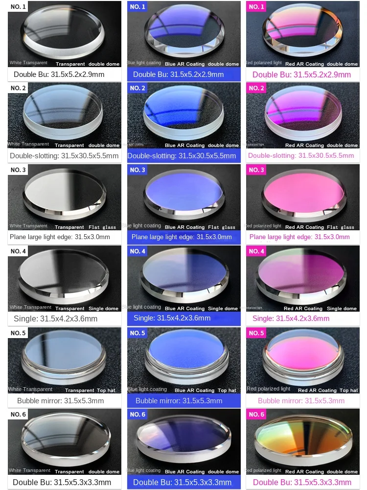 31.5 مللي متر قبة مزدوجة/مسطحة/قبعة علوية/عدسة ساعة ياقوت قبة واحدة لـ SEIKO SKX007 SKX009 SKX011/171/173 SKX401A مرآة أزرق أحمر