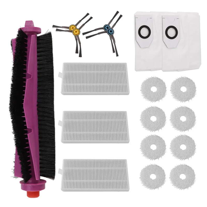 18 peças para midea v12/eureka j12 ultra aspirador de pó peças de reposição escova lateral principal filtro hepa esfregão pano saco de pó