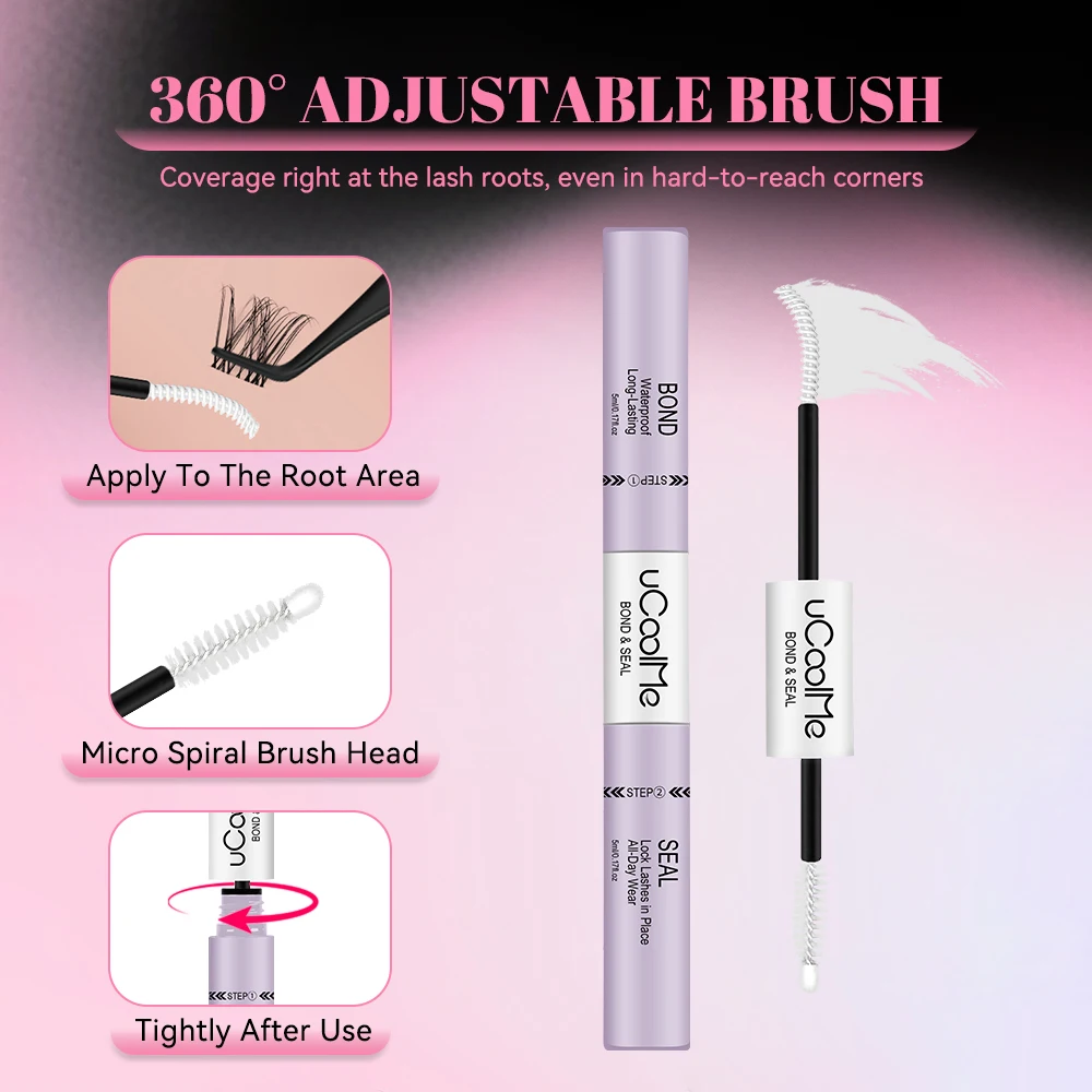 uCoolMe Lasting Lash Bond and Seal 150 Hours Waterproof Extension Glue with Fast Remover Professional DIY Makeup Tool Kit