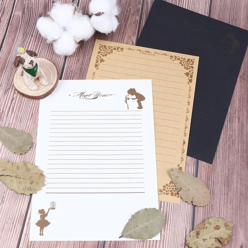 8 ชิ้น/เซ็ตหมายเหตุชุดจดหมายการเขียนอุปกรณ์โรงเรียน Letter Papers Letter Pads Office