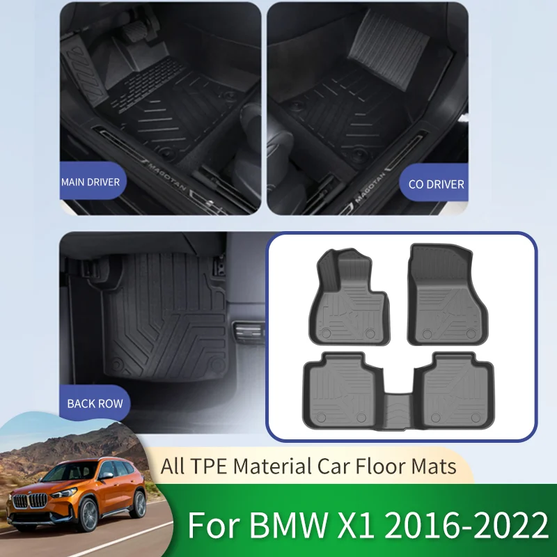 for BMW X1 F48 2016~2022 2021 2020 2019 2018 Full Surround Car Waterproof Non-slip Floor Mats Protective Liner Foot Pads Carpet