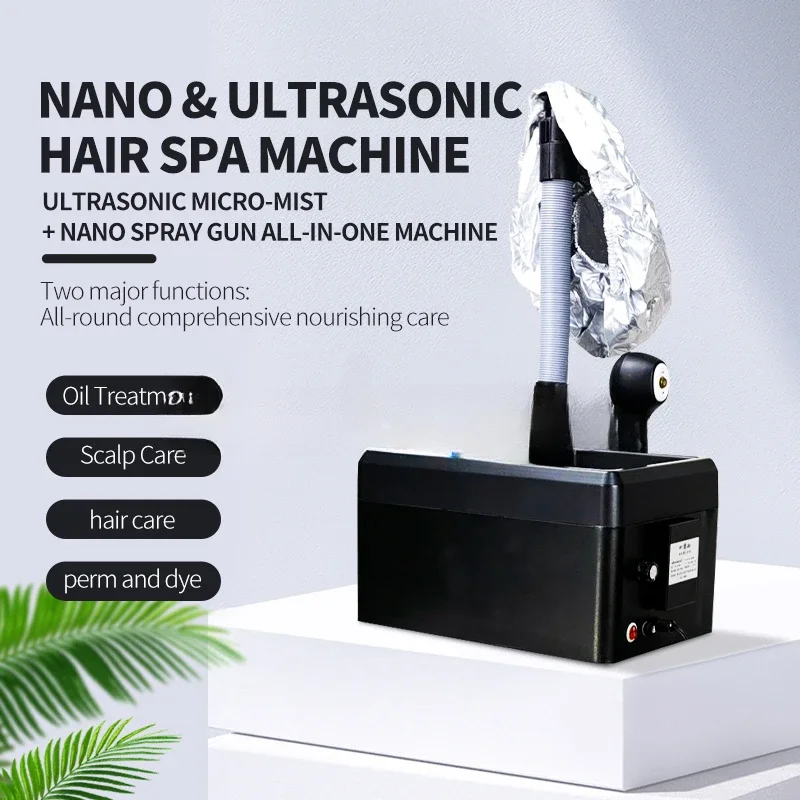 New 2 in 1 Salon Use Portable Soft Cap Micromist Hair Steamer Machine For Home Use Professional Hair SPA Nano Mist Hair Steamer