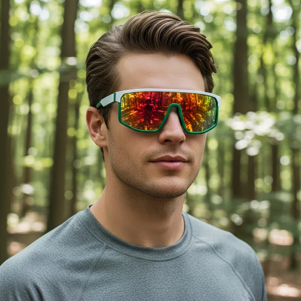 Sport-Fahrradbrille mit großem Rahmen, winddicht, für Herren und Damen, Wandersonnenbrille, Radfahren, bunte Sonnenbrille 6042