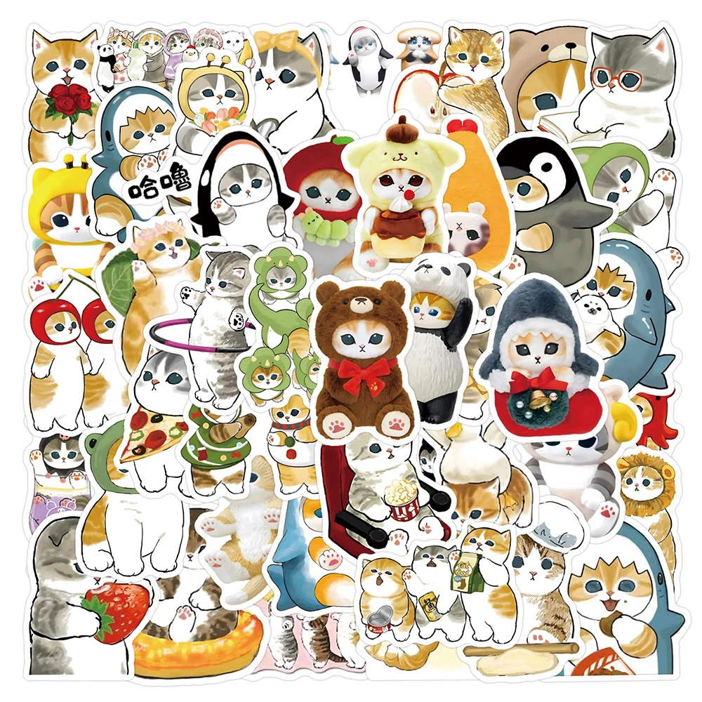 10/30/55pcs Cartoon Cat Mofusand Stickers Cute Decals Decoration DIY Notebook Suitcase Laptop Waterproof Sticker Kid Classic Toy