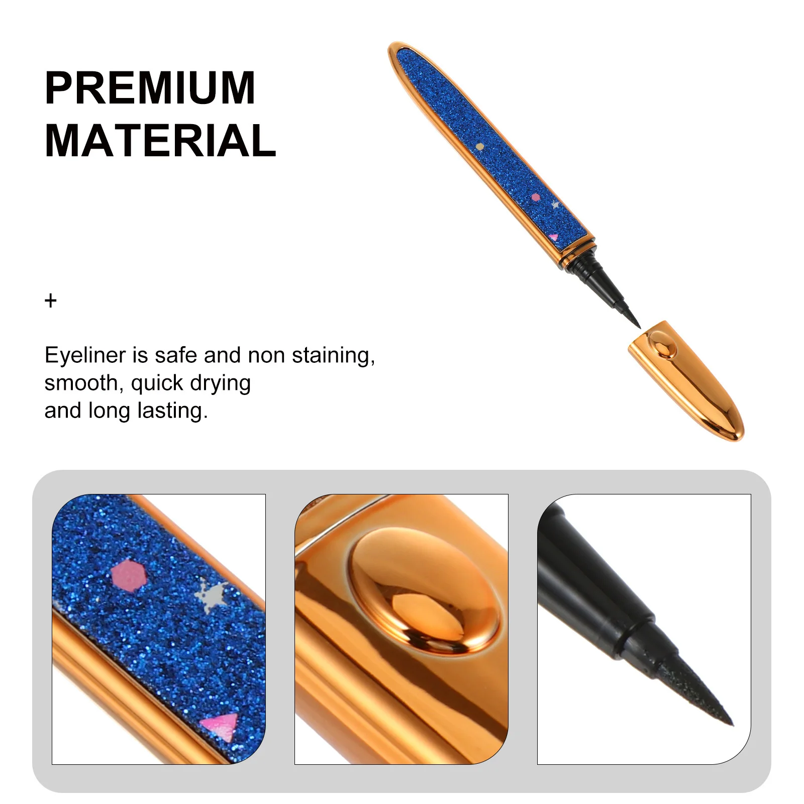 

Diamond Glitter Liquid Eyeliner Pen Self-Adhesive Waterproof Long-Lasting No Blooming For Women Makeup Tool