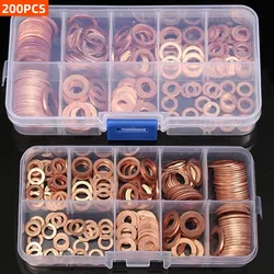 300/280/200/100Pcs Washer Copper Sealing Solid Gasket Washer Sump Plug Oil For Boat Crush Flat Seal Ring Tool 300/280/200/100Pcs