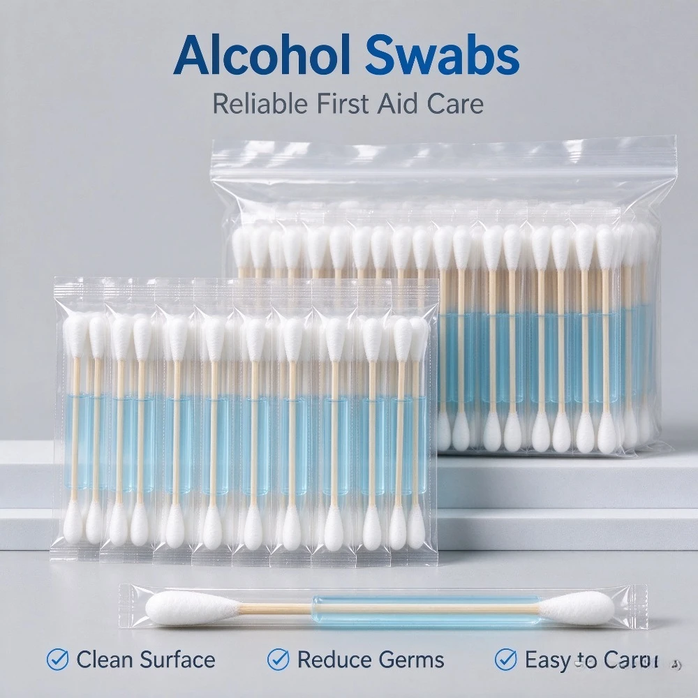20pcs/100pcs Alcohol swabs, a household essential, disposable, individually wrapped, for travel and outdoor backup