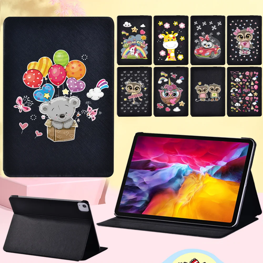 

Shockproof Tablet Case for Apple IPad Air 4 2020 10.9 Inch Cute Style Cartoon Anti-fall Flip Leather Stand Cover Case + Stylus