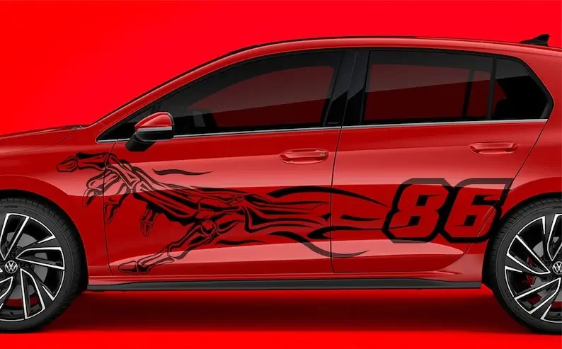 Skeleton Hand Sticker Art (2x) / Decal- INCLUDES BOTH Sides. Decal Sticker Skeleton | Side of Car Graphic | Vinyl Decal | Active