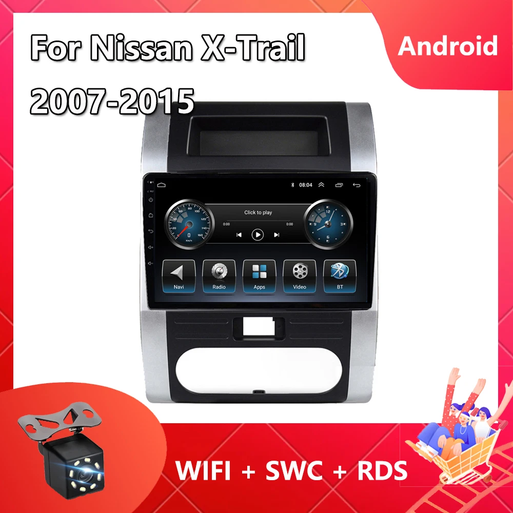 

2 din Car Radio For Nissan X-Trail 2007-2015 Android 10 Navigation GPS 1024*600 HD Touchscreen Bluetooth WIFI FM RDS OBD TMPS BT