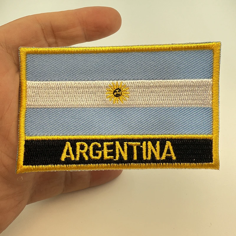 1-100PCS 8*5cm Argentina Flag Embroidery Patches Iron on Saw on Transfer patches Sewing Applications for Clothes in Home&Garden