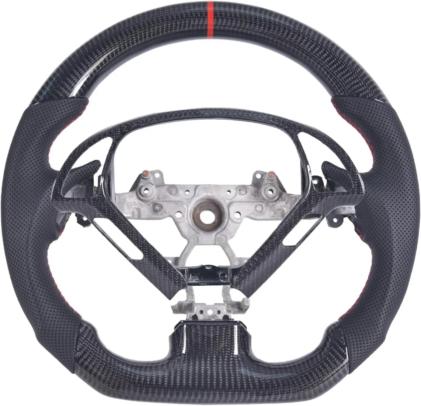 

Real Carbon Fiber Car Steering Wheel With CF Trim For Infiniti G25 G35 G37 Q60 QX50 2009-2013 Red Stitch Racing Steering Wheel