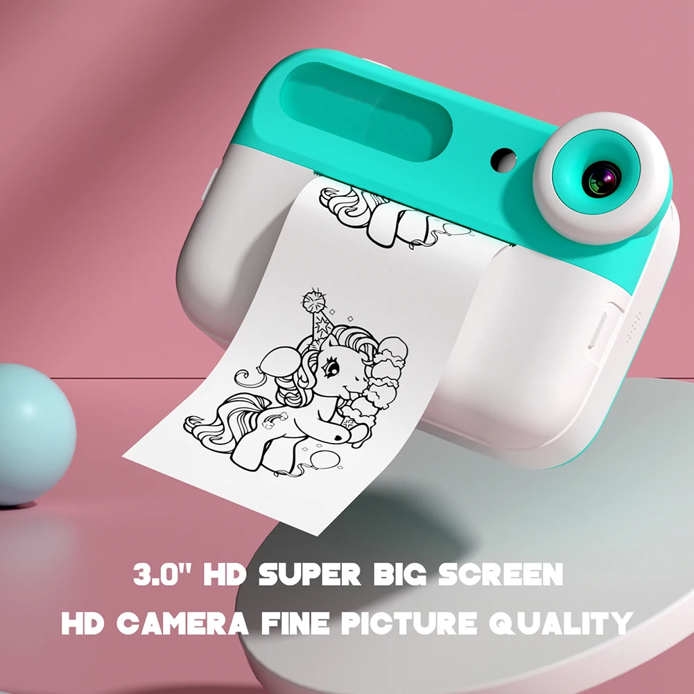 3.0 Inch Touch Screen Digital Video Camera Thermal Print Children HD Camera Toy 48MP Portable Toy Camera for Boys Girls Toys