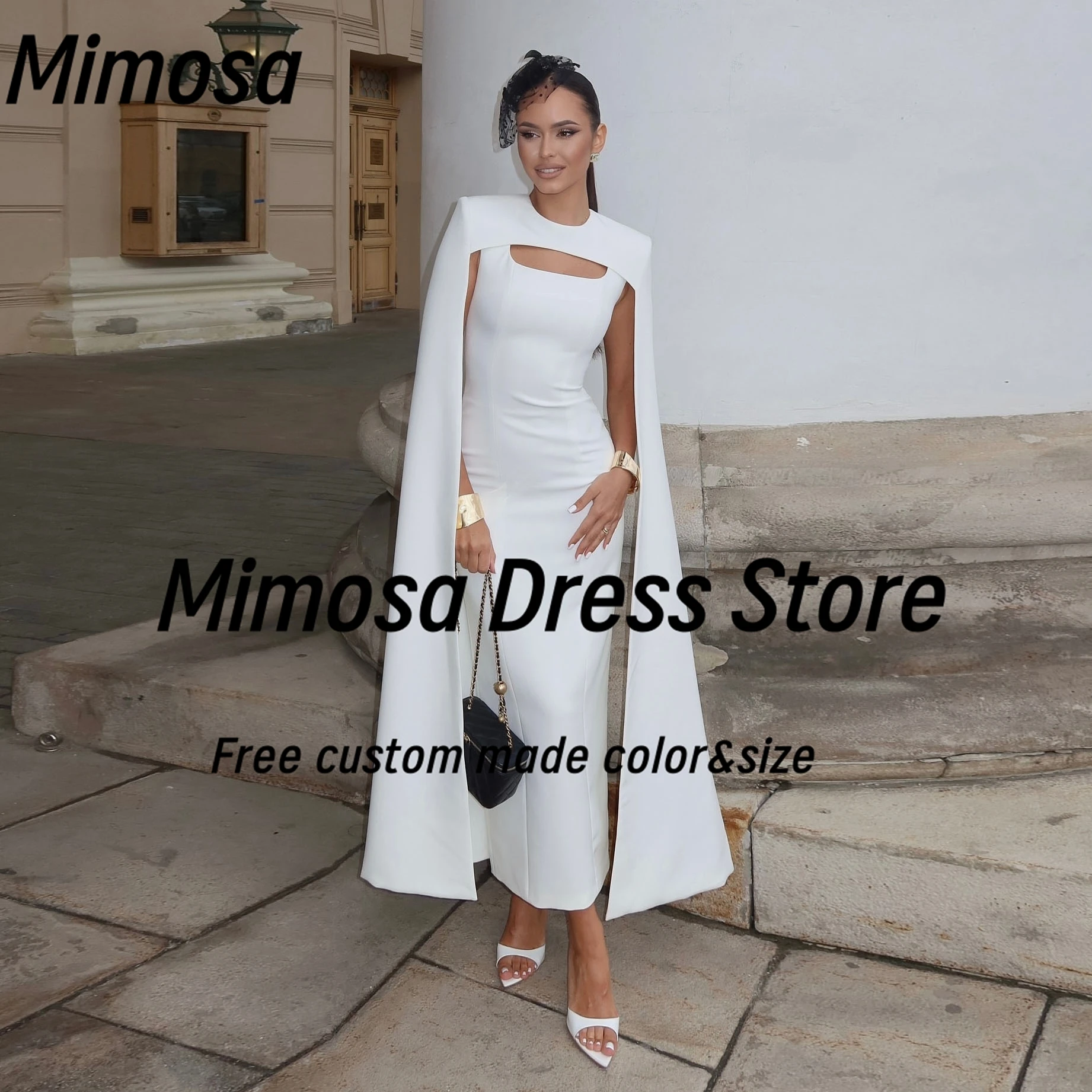 

Mimosa Саудовская женщина носят длинные шали, вечерние платья для выпускного вечера, длиной до щиколотки, платье для дня рождения, платье для особых случаев по индивидуальному заказу