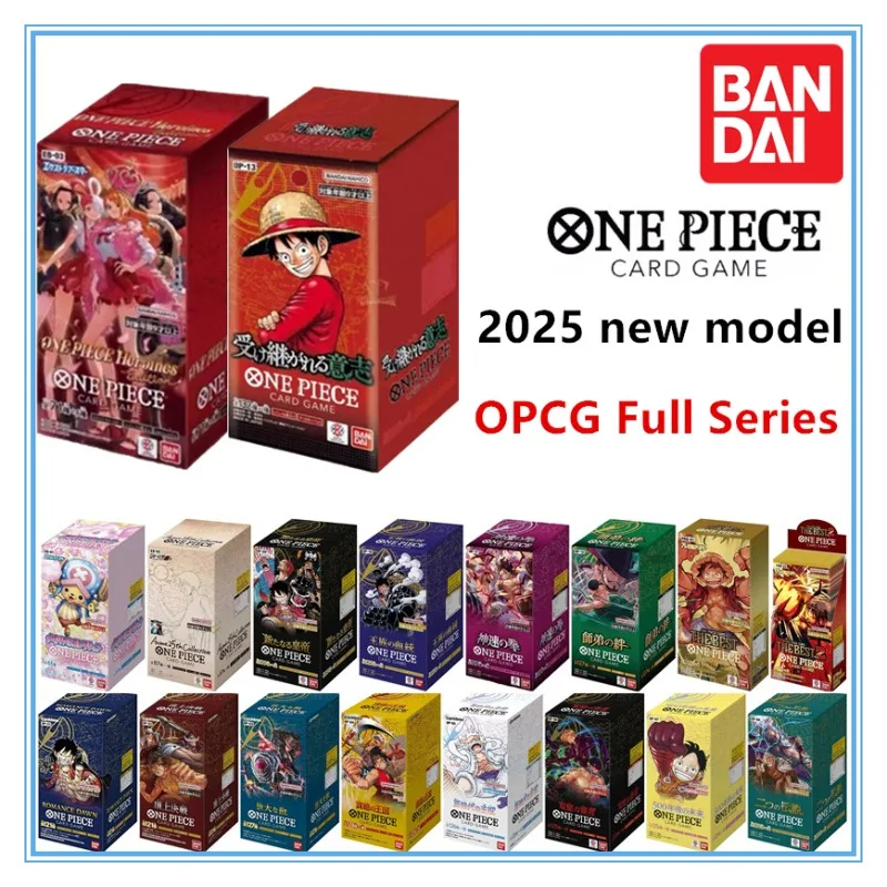 Bandai-caja de refuerzo de Anime de una pieza OP13 OP05 OP09 EB03 PRB02, serie de tarjetas de colección completa, juguete Tcg, regalos de vacaciones para Halloween