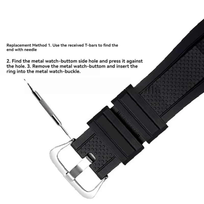 Watch accessories for Casio GST-B100/W300/410/S110/S310 watch strap silicone activity ring strap swim ring Movable ring strap image 4