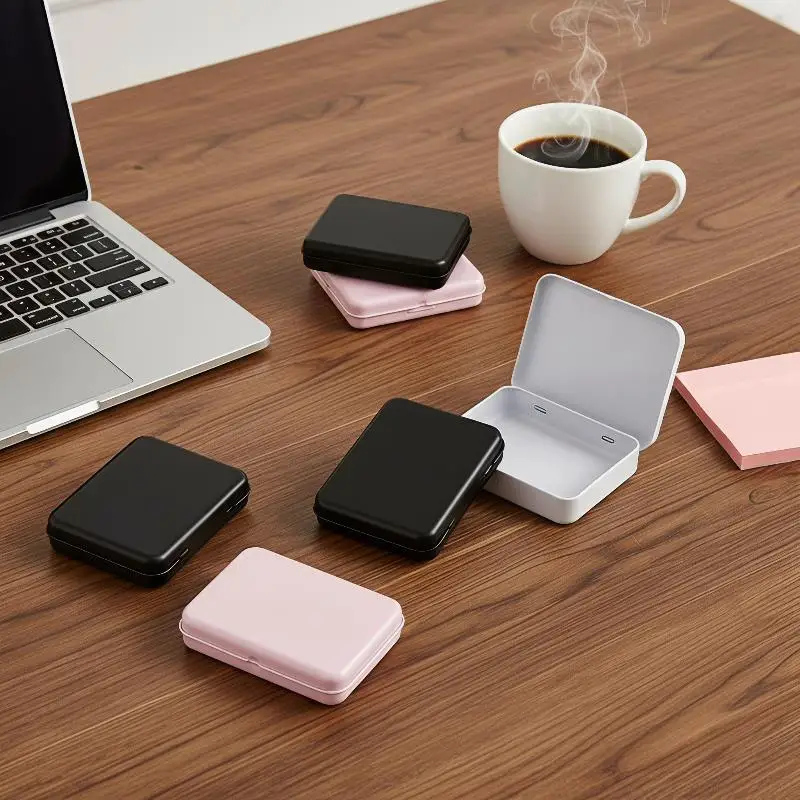 2026 NEW Tinplate Hinged Rectangular Empty Mini Metal Tin Box Push Candy Pill Cases Small Storage Organizer Containers Jar Bins