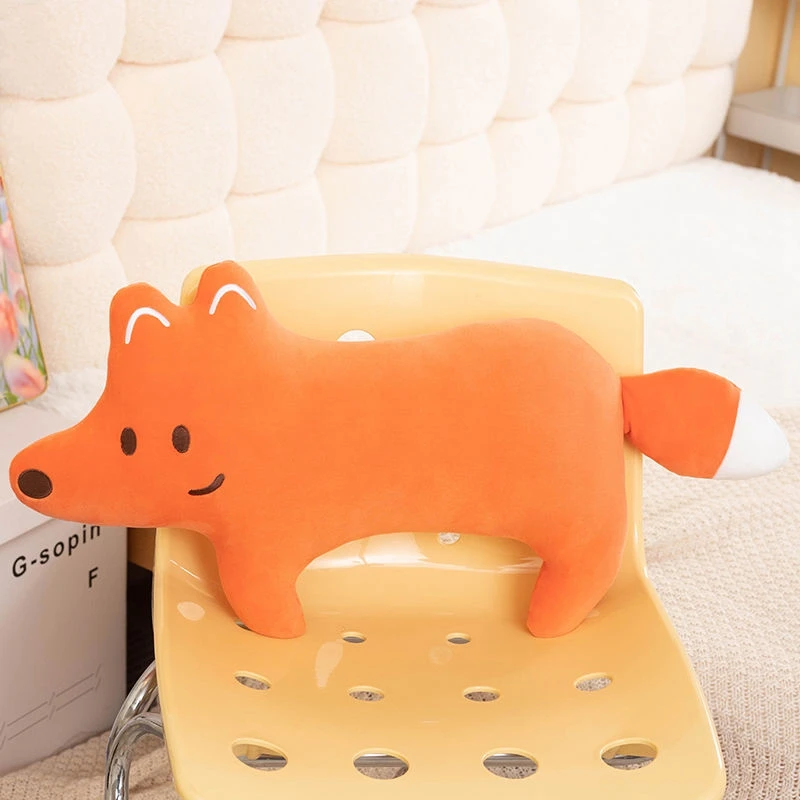 45cm brinquedo de pelúcia bonito de animais sexuais opostos raposa encosto de cabeça capivara rinoceronte crocodilo pano boneca almofada um presente de aniversário