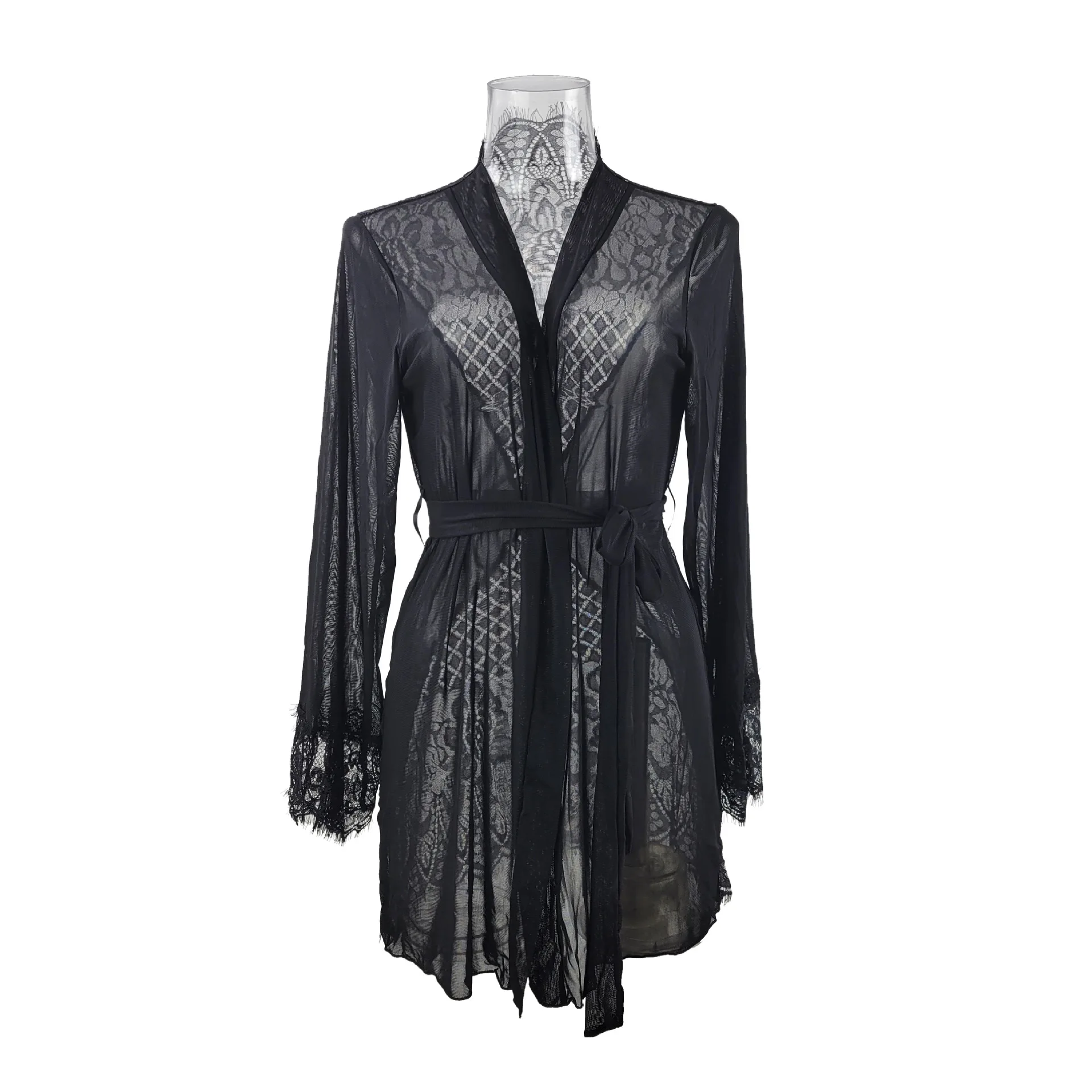 منامة الصيف المرأة الشيفون منظور ثوب النوم الدانتيل الربط جميل الظهر مثير البشكير ملابس النوم للسيدات ملابس خاصة