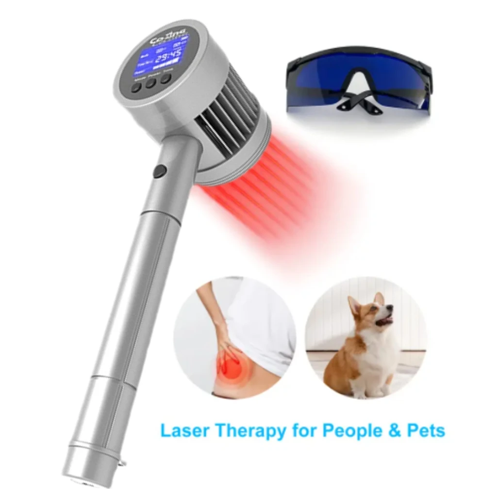 Class 4 Laser Therapy Device for Humans & Animals - 650nm 808nm Dual Light for Arthritis, Pain, Wound, Sprain Treatment