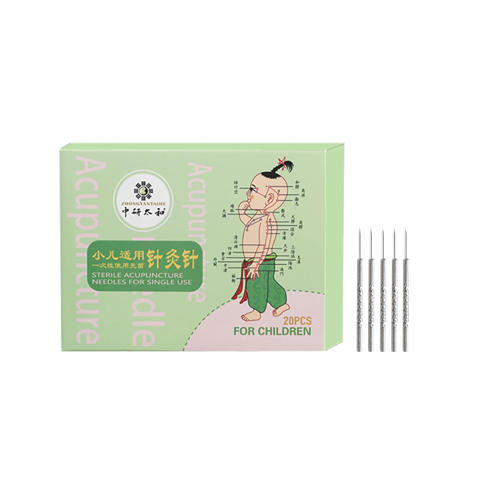 ZHONGYAN TAIHE Disposable Sterile Acupuncture Needles Acupuncture Needles for Children Handle with Pattern 20pcs/box