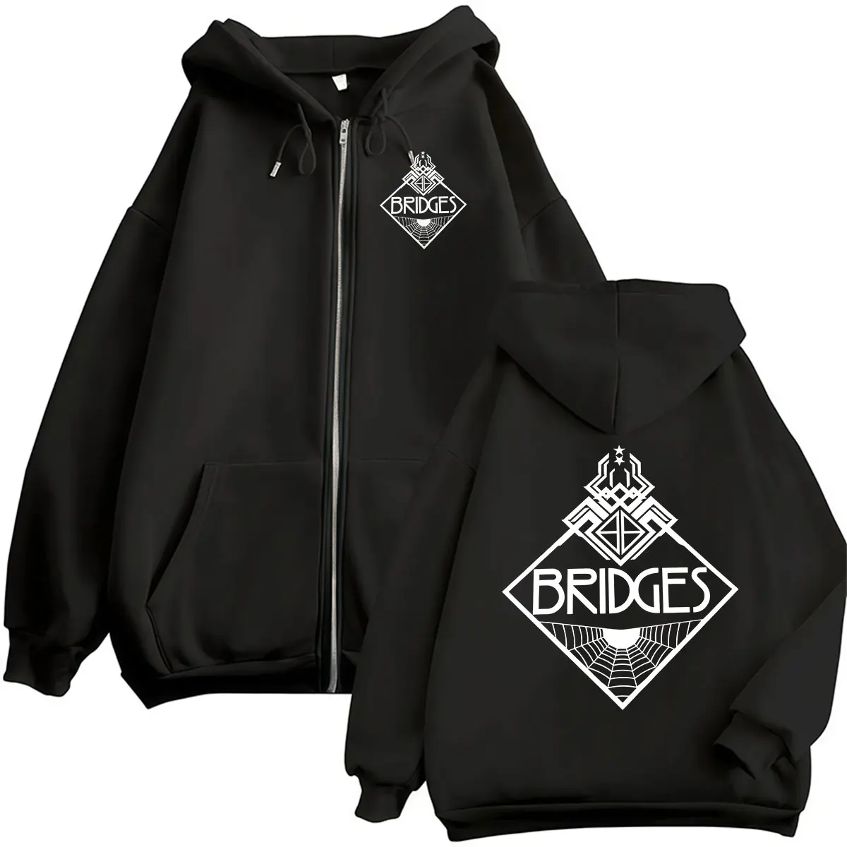 Game Death Stranding Bridges Print Zipper Hoodie Men Women Vintage Fashion Oversized Sweatshirt Casual Long Sleeve Coats Hoodies