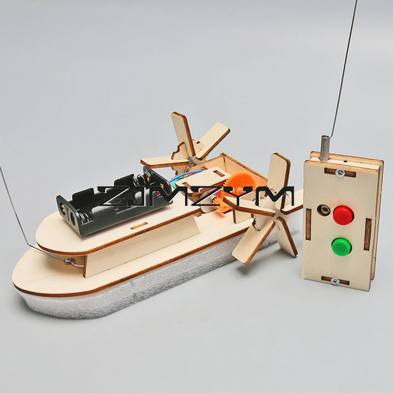 Wooden Ship Model Kit DIY Handmade Remote Control Ship Model Mini Boat Model Gift For Educational Manual Science