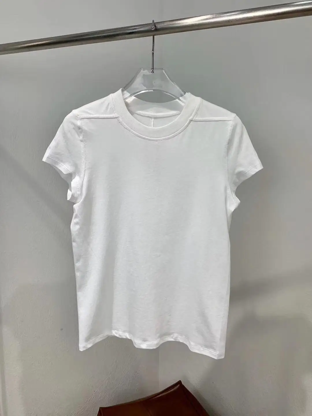 

Premium Cotton ort Sve T-irt Women Summer New Sle Streetwear Slimming Simple White Versatile Base Layer irt