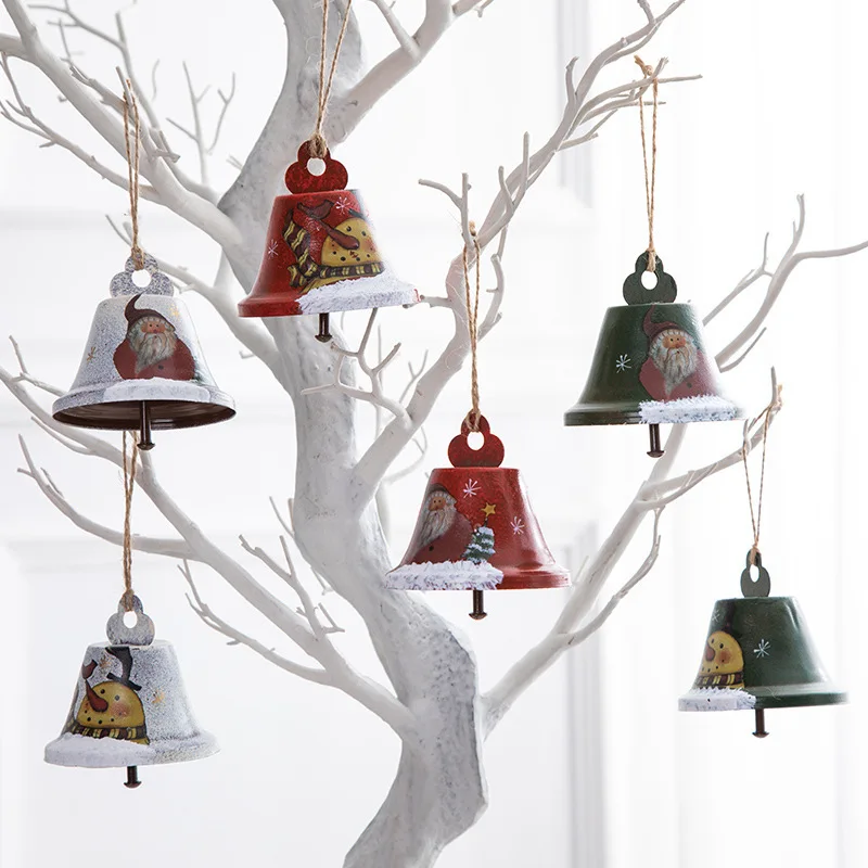 1pic Freehand painting Christmas Bell Christmas Bells Ornaments Christmas Tree Hanging Bell Xmas Tree Decorations Home Kids gift