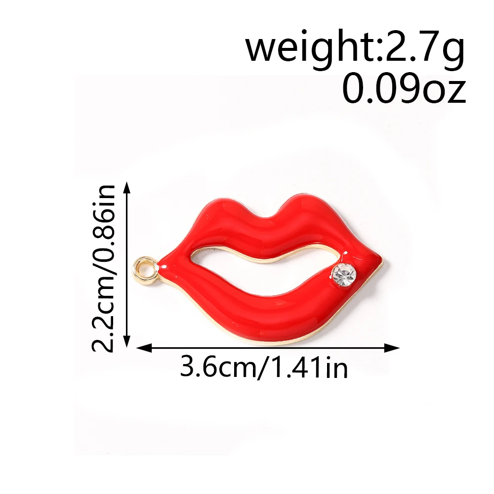 Tusember 10 Stück niedliche High-Heels-Anhänger mit roten Lippen und Lippenstiften für die Schmuckherstellung, Halskette, Ohrringe, Armband, DIY, handgefertigtes Kunsthandwerk – Detail 7
