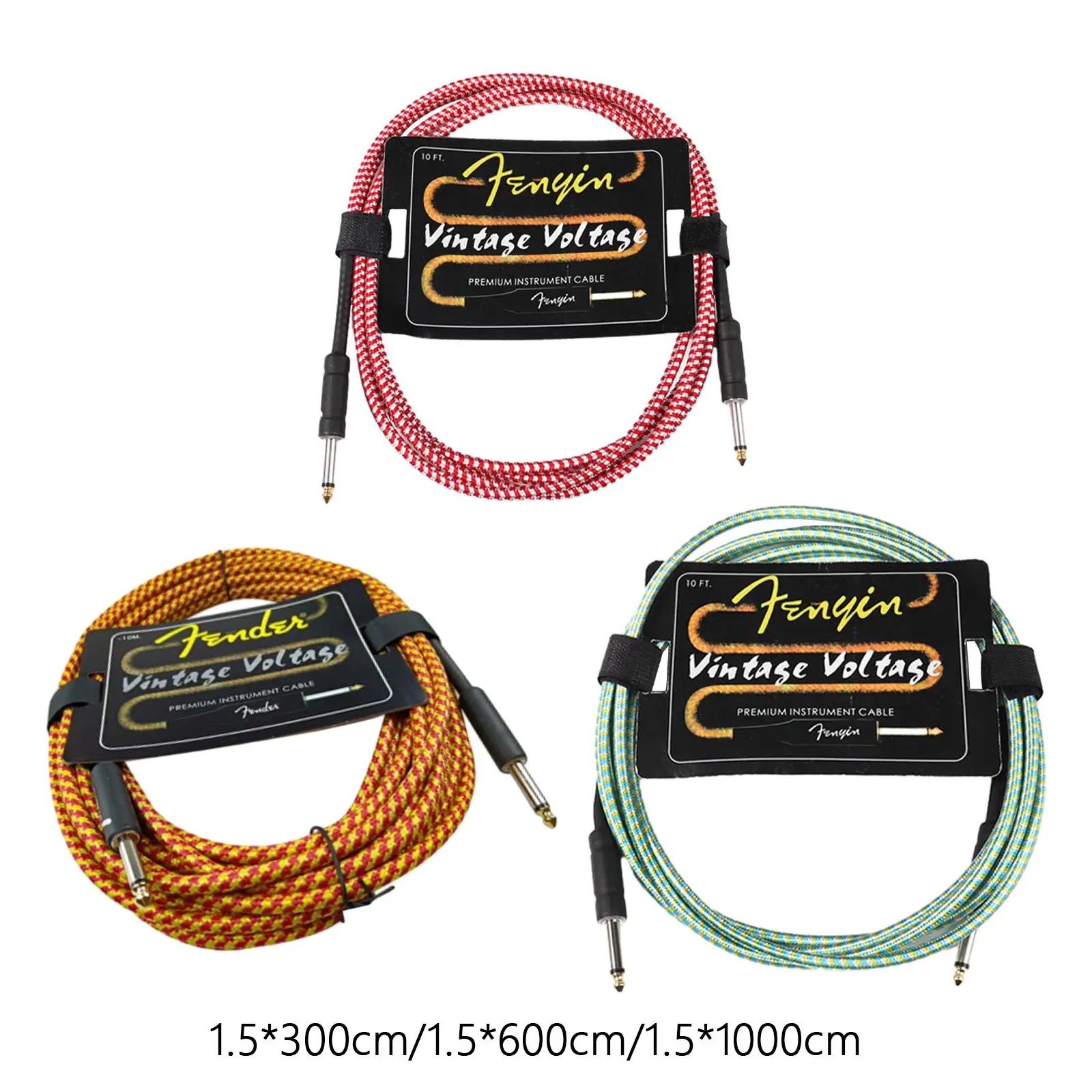 Electric Guitar Cord Multipurpose Male to Male Guitar Patch Cords for Equalizer Electric Guitar Keyboard Speaker Amplifier