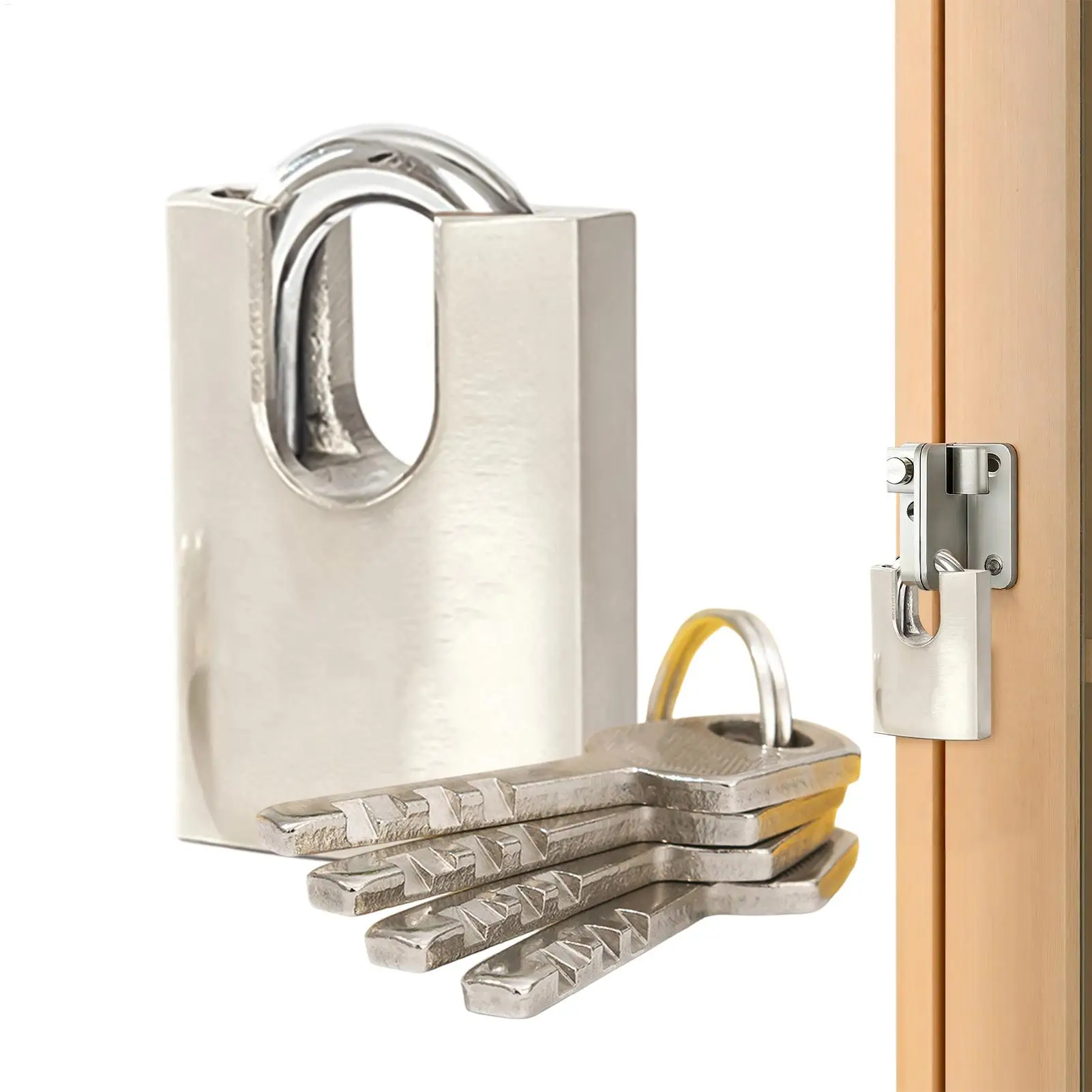 Heavy Duty Cut Resistant Outdoor Padlock Weatherproofs Security Lock For Gate Fence Shed Gym Sports Locker School Construction