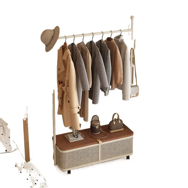 

Simple coat rack Movable drying rack Floor to ceiling indoor room clothes rack Household bedroom clothes collection