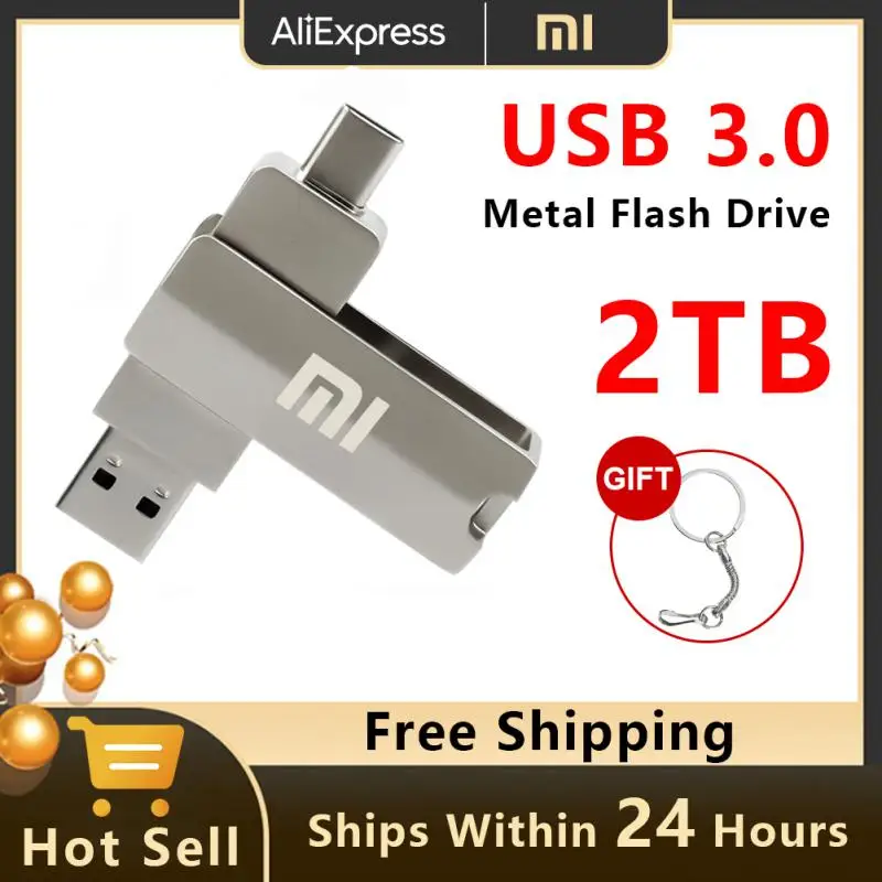 Xiaomi USB 3.1 Flash Drive de Alta Velocidade, Original, Mini, SSD, Chave Pen Drive, OTG, 1TB, 2TB, Grande Capacidade, Laptop, U Disk, 2023