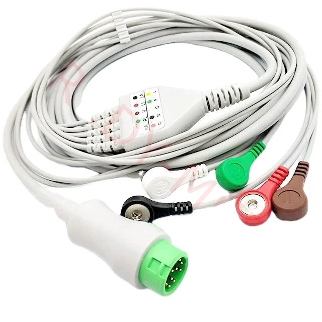 

Кабель ЭКГ с 5-проводними кабелями для ЭКГ AHA, совместимые с Mindray UMEC10-12