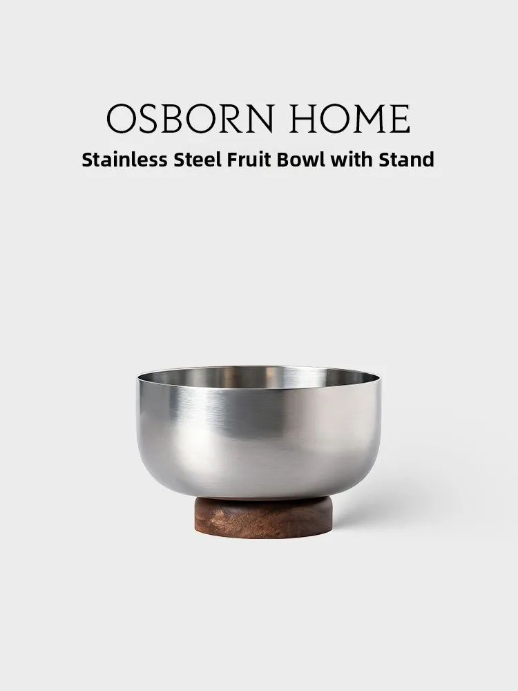 

Osborne High-legged Stainl Steel Fruit Tray Luxury Living Room Large Capaci Sna Storage Tray Mesquite Wood Fruit Tray