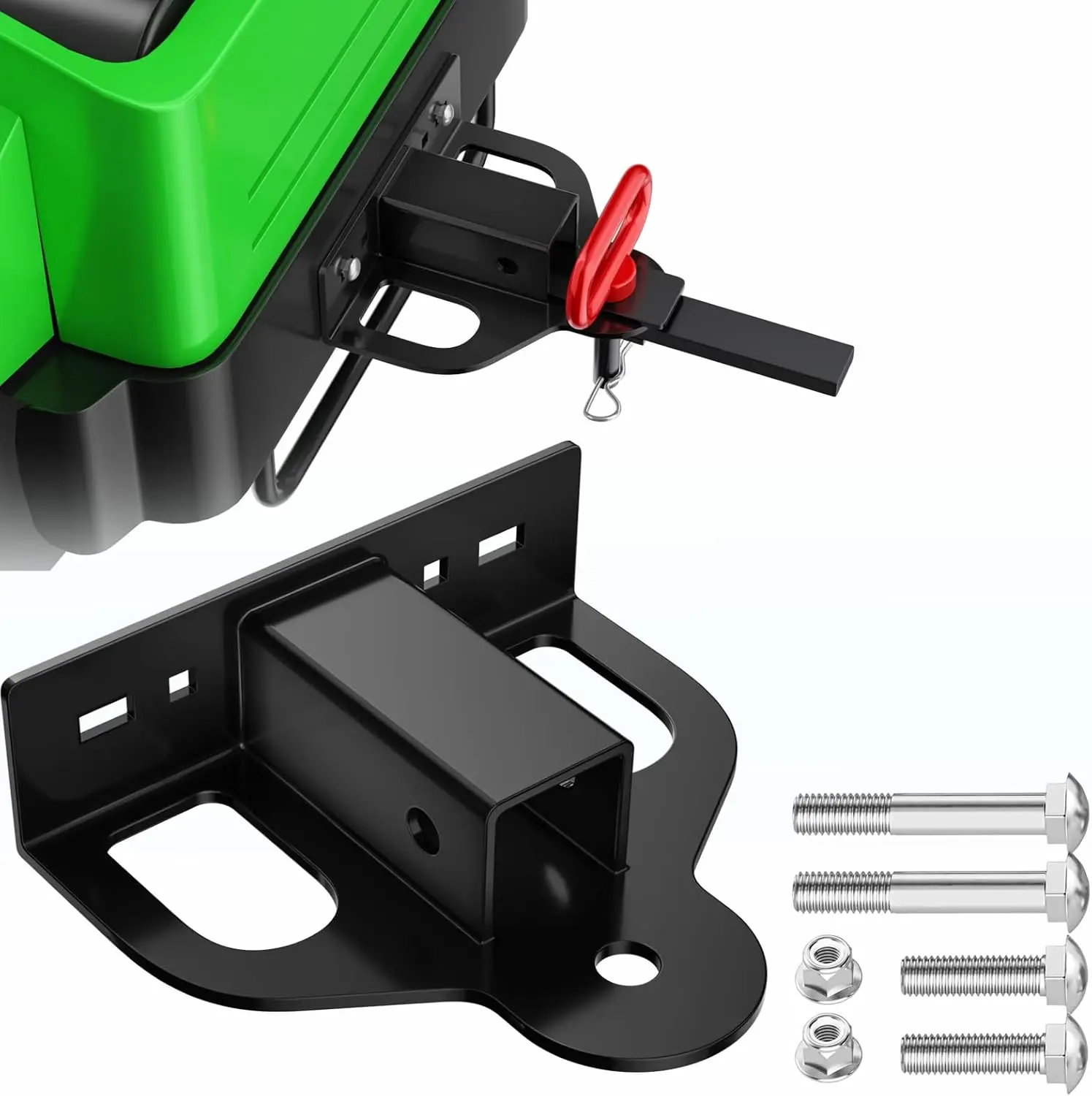 

Heavy Duty Zero Turn Mower Hitch with 2" Receiver, Compatible for Lawn Mowers, Tractors, Trailers, Golf Carts & ATVs