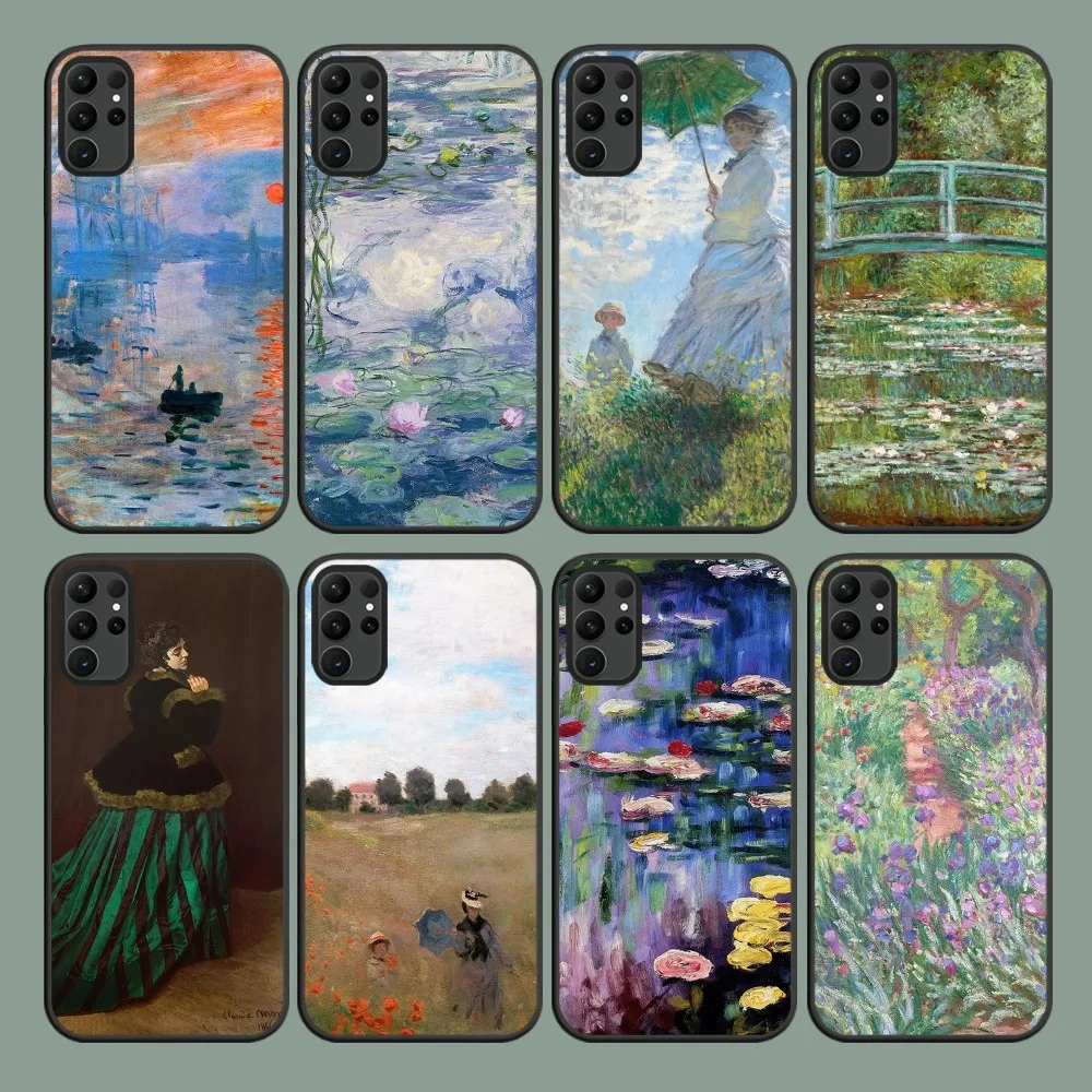 Kunstmalerei Claude Monet Handy hülle für Samsung Galaxy S24 S22 S23 S30 Note 20 10 plus Lite Fe Ultra Shell