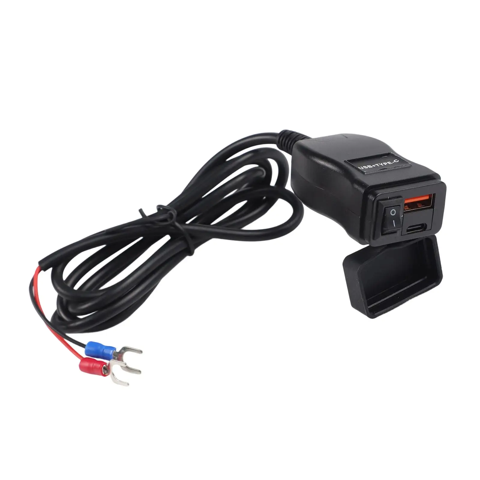 Waterproof Motorcycle USB Charger with Multiple Ports Including USB A and C and Safety Features to Protect Devices