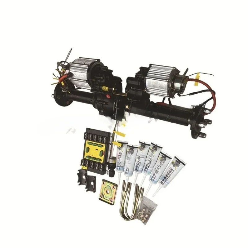 Double drive electromagnetic brake motor axle remote control rocker one control two drive accessories short folding crawler axle